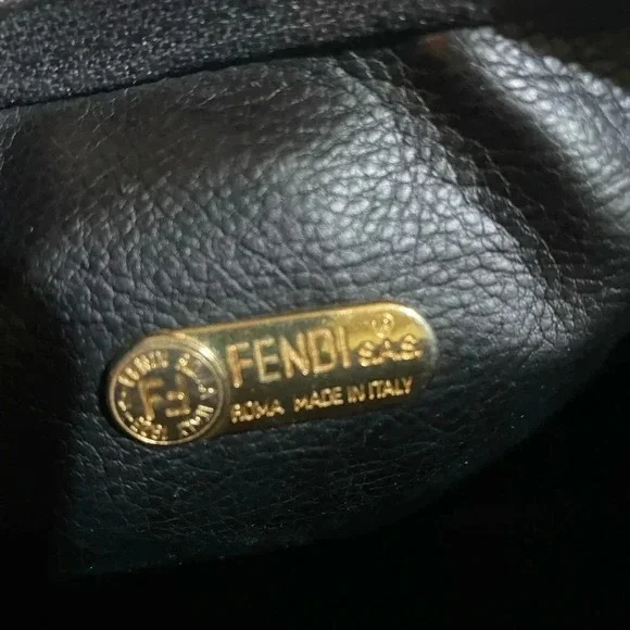 Fendi vintage black canvas distressed crossbody handbag - Picture 8 of 13